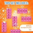 Strictly Briks Classic Bricks Starter Kit - 96 Pink 2x4 Blocks - Creative Play Set for Ages 3+ - Compatible with Major Brick Brands & Block Kits by TinyTreasures Baby Boutique