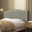 Velvet Upholstered Headboard King/Cal King Size Latest Model Wall Mount, Bed Frame Mount, Featuring High-Density Sponge Padding, Luxury Texture Easy Assembly and Style-Taupe by CozyNest Decor