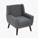UIXE Accent Chair, Fabric Upholstered Armchair for Living Room, Comfy Arm Chair Single Sofa Bedroom Side Reading Seat - Flax Gray by CozyNest Decor