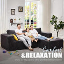 Hobestluk Modular Sectional Sofa Memory Foam Couch Oversized Sectional Sofa 3-Seater with Chaise Cloud Couch with Removable Cover L Shape Sofa for Living Room (Strip Grey, 3-Seater with Chaise) by CozyNest Decor