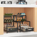 REALINN Spice Rack Organizer for Countertop, 3 Tier Pull Out Spice Rack, Height Adjustable Countertop Seasoning Organizer for Kitchen, Bathroom Storage by CozyNest Decor