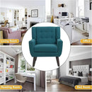 UIXE Accent Chair Modern Arm Chair, Mid Century Upholstered Club Armchair, Comfy Single Lounge Sofa Living Room Button Tufted Armrest Reading Seat Bedroom Side Seating, Turquoise Blue by CozyNest Decor