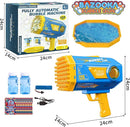 BOMOCO Bubble Gun,125 Holes Bubble Machine Bubbles for Kids Age 3-12,Bubble Blaster Gun with Bubble Solution Summer Outdoor Bubble Toys Birthday Wedding Halloween Party Favors Gifts Bubble Maker,Blue by TinyTreasures Baby Boutique