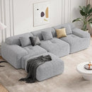 122" Modern L Shaped Modular Sectional Sofa, Boneless Couches for Living Room with Ottoman,4 Seater Convertible Chenille Cloud Couch Sofa Set, No Assembly Required, Light Grey 1 PCS by CozyNest Decor