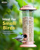 iBorn Metal Bird Feeder Hanging Wild Bird Feeders for Mix Seed Blends Heavy Duty All Metal Finishing, Copper Finish, 8 Inch 2 Port (Seed is not Included) by CozyNest Decor