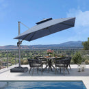 PURPLE LEAF Cantilever Umbrella 10FT Outdoor Double Top Large Offset Hanging 360° Rotation Heavy Duty Square Umbrella for Garden Patio Deck Pool Backyard Spectrum Denim by GreenHaven Gardens