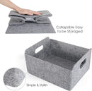 Welaxy Storage Baskets Collapsible Felt Storage bin Foldable Shelf Drawers Organizers Bins organizie Box with Handles for Kids Toys pet Toy Books Clothes Makeup Junk organise (Gray x 3) by TinyTreasures Baby Boutique
