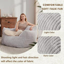 Giant Bean Bag Chairs for Adults Teens, Large Bean Bag Sofa Chairs with Filling Comfy Fuzzy BeanBag Chair with Armrests for Bedroom Living Room Reading (Light Gray, Large) by CozyNest Decor