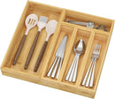 BAMEOS Utensil Drawer Organizer, 5 Slots Silverware Organizers for Kitchen Drawers, Bamboo Flatware Organizer for Knives Cutlery Spoons Forks (Natural) by CozyNest Decor