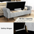 Storage Ottoman Bench for Bedroom, 63" End of Bed Bench with Rolled Arms Upholstered Ottoman Bench Fit for Bedroom, Living Room, Entryway, Velvet Light Gray by CozyNest Decor