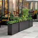 Black Steel Metallic Heavy Planter for Outdoor Plants 30"x12"x24" Outdoor Metal Planter Spliced Flower Pot with Partitions for Outside,Indoor,Garden (Black, 30 * 12 * 24) by GreenHaven Gardens