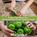 WeeSprout Silicone Baby Food Freezer Tray with Clip-on Lid - Perfect Storage Container for Homemade Baby Food, Vegetable & Fruit Purees, and Breast Milk (Matte Green, Six 3 Ounce Sections) by TinyTreasures Baby Boutique