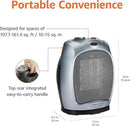 Amazon Basics Oscillating Ceramic Space Heater, Portable Indoor Heating Solution, With Overheat and Tip-Over Protection, Thermostat, 1500W, 7.52"D x 6.34"W x 9.45"H, Silver by CozyNest Decor