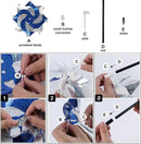 Hausse 10 Pack Reflective Pinwheels, Extra Sparkly Pinwheel, Bird Repellent Devices Deterrent to Scare Birds Away from Yard Patio Farm, Blue & Silver by CozyNest Decor