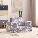 Toddler Chair Kids Couch, 2-in-1 Toddler Soft Sherpa Couch Fold Out Armchair Glow in The Dark with Removable Cover, Convertible Reading Chair Toddler Sofa for Kids, Football by CozyNest Decor