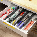 BAMEOS Drawer Dividers Bamboo Separators Organization Expandable Organizers for Kitchen Bedroom Bathroom Dresser Office 4-pack by CozyNest Decor