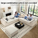 118" Cloud Couch Oversized Modular Sectional Sofa for Living Room,Modern Sofa with Deep Seat，6 Seater Boneless Couch,Comfy Upholstered Corduroy Couches for Apartment, Studio, Office,Bedroom，White by CozyNest Decor