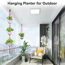 USLAI Macrame Plant Hanger Indoor Outdoor, Up to 4-15 inch Pot, Heavy 20lb Planters, Extra Long Strong Hanging Planter Basket Holder, Boho Home Decor, 35+72 Inch, Pink (POTS NOT Included) by GreenHaven Gardens