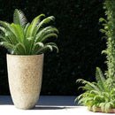 Worth 9 Gallon Tall Round Planters Set of 2-14" Dia x 21" H Stone Finish Flower Pots Indoor Decorative Container Garden Patio Unbreakable Beige by CozyNest Decor