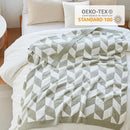 Snuggle Sac Chevron Throw Blanket for Couch, Reversible Super Soft Warm Blankets Cozy Knit Fuzzy Plush Lightweight Throws for Sofa, Bed, Camping, Green,50x60 inches by TinyTreasures Baby Boutique