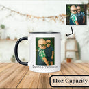 Personalized Coffee Mug, Custom Drawing Portrait Gift, Funny Customized Coffee Gift for Men & Women, Custom Mugs with Pictures, Black 11oz Father's Day Mug by TinyTreasures Baby Boutique