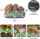 Solar Rabbits with Welcome Sign - Outdoor Bunny Decor with Solar LED Lights - Rabbit Garden Decor & Outdoor Light-Up Gifts for Women, Moms or Birthdays by GreenHaven Gardens