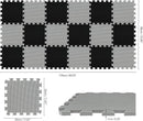 qqpp EVA Rubber 18 Tiles Interlocking Puzzle Foam Floor Mats - Baby Play Mat for Playing | Exercise Mat for Home Workout. Black, Gray. QC-DLb18N by TinyTreasures Baby Boutique