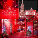 QITONG 4 Pack Red Solar Fairy Lights, Each 33ft 100 LED String Light Outdoor Waterproof, 8 Modes Silver Wire Red Outdoor Lights by GreenHaven Gardens