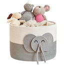 Large Baby Cute Storage Basket for Organizing -Elephant White & Grey 15""x15""x11"", 2024282319065 by TinyTreasures Baby Boutique