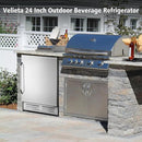 24 Inch Outdoor Beverage Refrigerator Cooler,Stainless Steel Wide Refrigerator for 210 Cans,Fit Perfectly for 24" Space Built-in Counter or Freestanding with powerful and quiet cooling system by CozyNest Decor