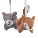 Lambs & Ivy Painted Forest Gray/Beige Fox and Bear Baby Crib Musical Mobile by TinyTreasures Baby Boutique
