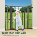 Cumbor 36" Extra Tall Baby Gate for Stairs, 29.7-54.2" Extra Wide Dog Gate for Doorways Hallways, Pressure Mounted Child Gate for Wide Opening, Auto Close Personal Safety for Babies and Pets, Black by TinyTreasures Baby Boutique