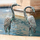 Kircust Garden Crane Statues, Standing Metal Patina Heron Decoy Outdoor Statue, 42-46 Inch Bird Yard Art for Patio Lawn Pond, Set of 2 by GreenHaven Gardens