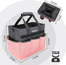 WORKPRO Garden Tool Bag, Heavy Duty Gardening Tote Bag Organizer with 10 Pockets and Long Adjustable Shoulder Strap, Standable Garden Home Tool Kits Organizer, Pink by GreenHaven Gardens