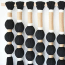 Macrame Wall Hanging Boho Wall Decor Black Fiber Yarn Wall Art Handmade Cotton Spherical Knot for Living Room Bedroom Nursery Office Home Decor27" W x 33" L by CozyNest Decor