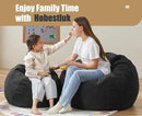 Hobestluk 3.5FT Bean Bag Chair Adult Bean Bag Chair Large Bean Bag Chair with Filler Included Teardrop Bean Bag with Removable Cover for Bedroom Living Room - (Large, Black) by CozyNest Decor