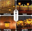 Solar Pathway Lights Outdoor with Flickering Flame, IP65 Waterproof, 6PK Solar Flame Lights with Hook, Upgraded 1000mAH Battery, Up to 12Hrs, Auto On/Off, Decor for Garden, Walkway by GreenHaven Gardens