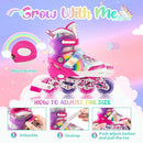 SULIFEEL Rainbow Unicorn Inline Skates for Girls Boys 4 Size Adjustable Light up Wheels Skates for Kids Beginner by TinyTreasures Baby Boutique