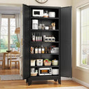 75.2" Tall Storage Cabinet, Pantry Storage Cabinets with 2 Door and 5 Adjustable Shelves, Black Kitchen Food Cabinet, Metal Utility Cabinets for Kitchen, Dinning Room, Laundry Room by CozyNest Decor