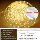 Connectable Outdoor Rope Lights, 50ft 600 LED Warm White Strip Light Plug in for Indoor with Waterproof 8 Modes, Outdoor String Lights for Camping, Garden, Backyard, Patio, Deck, Pool, Tree Décor by TinyTreasures Baby Boutique