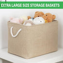 Bidtakay Fabric Storage Baskets for Shelves 3 Pack Large Storage Bins for Organizing Linen Collapsible Organizer for Closet-Flaxen by TinyTreasures Baby Boutique
