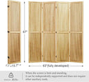 Room Divider Freestanding Folding Pegboard Privacy Screen | 4-Panel Display Stand for Jewelry, Craft Shows, Retail | Natural Wood, Portable & Space-Saving Design (Natural) by CozyNest Decor
