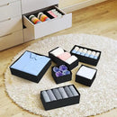 DIMJ Drawer Organizer 15 Pack - Foldable Baby Organizers and Storage & Dresser Organizer for Nursery, Bedroom, Closet - Nursery Organization Dresser Dividers for underwear, Sock,Bra, Belt, Tie，Black by CozyNest Decor