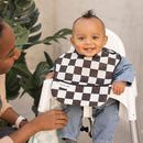 Tiny Twinkle Mess-Proof Baby Bib - Waterproof Bib for Baby Boy or Girl - Machine Washable - Adjustable Closure - PVC, BPA, & Phthalate Free - Great for Travel - Baby Food Bibs (3 Pack, Checkers Boy) by TinyTreasures Baby Boutique