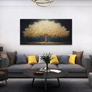 Wall Art Gold Tree Of Life Modern Wall Art Artwork Canvas Art Wall Decor Painting Gold Tree Pictures Abstract Wall Decor For Living Room Bedroom Dining Room Home Office Artwork Ready To Hang 24"X 48" by CozyNest Decor