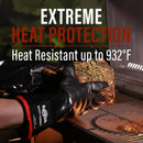 RAPICCA 932°F Heat Resistant BBQ Grill Gloves: Oil Resistant Waterproof for Smoking Grilling Cooking Barbecue Deep Frying Turkey Rotisserie Handling Hot Greacy Meat Stocking Stuffers - Long Sleeve by GreenHaven Gardens