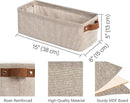StorageWorks Narrow Storage Bins, Small Basket for Closet and Shelves, Fabric Organizer with Handles, Toilet Paper Storage, Brown and Beige, 2-Pack by CozyNest Decor