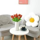 Mandy's Artificial Tulips 20 Stems Dark Orange PU Faux Flowers for Wedding Home Decor 13.5 Inch by CozyNest Decor