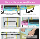 LAMERGE 55" 7-in-1 Round Trampoline for Kids Boys & Girls Ages 1-8, Indoor & Outdoor Trampoline for Fun, Adjustable Height Handrail ＆ Enclosed Safety Net ＆ Durable Designs for Toddlers Children by TinyTreasures Baby Boutique