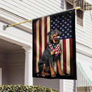 Flags-Rottweiler American Flag, House Flag (29.5" x 39.5")-USA House Garden Flags Premium Polyester-Decorative Outdoor Flags by GreenHaven Gardens